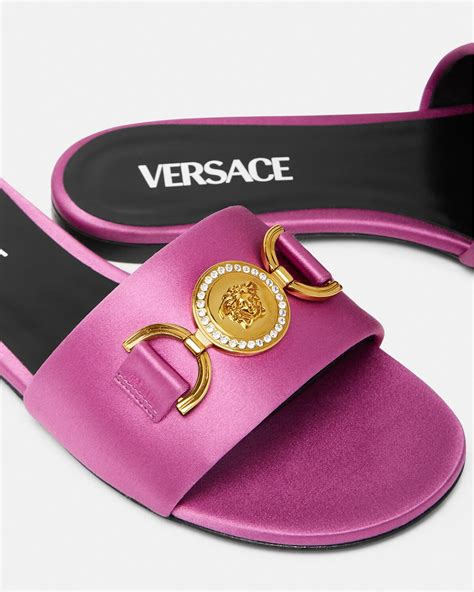 versace sandalen dames|versace medusa flats sandals women.